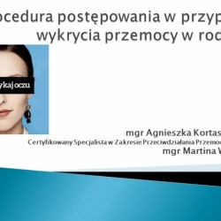 Procedura postępowania w przypadku wykrycia przemocy w rodzinie